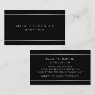Modern Silver Lined, Jeweler Business Card
