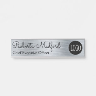 Modern Silver Look Logo Door Sign Name Plate