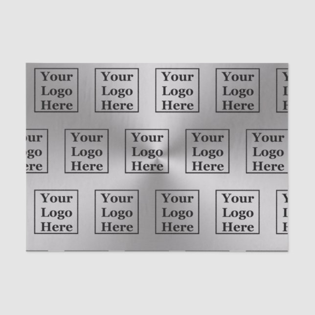 Modern Silver Look Template Your Logo Here Tissue Paper (Front)