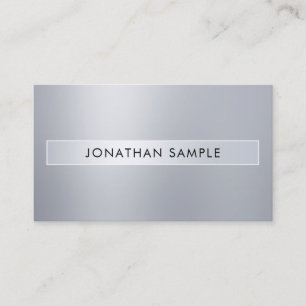 Modern Silver Look Trendy Stylish Glamourous Plain Business Card