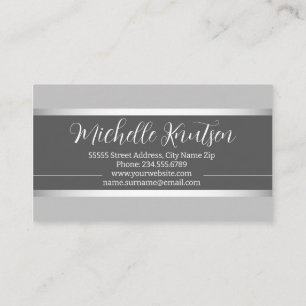 Modern Silver Makeup Artist Hair Salon Business Card