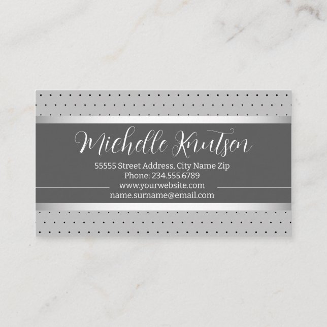 Modern Silver Makeup Artist Hair Salon  Business Card (Back)