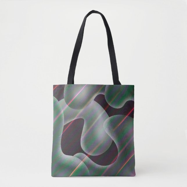 Modern silver mercury liquid abstract painting tote bag (Front)