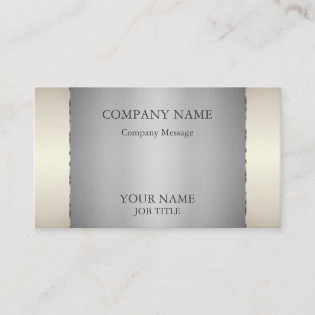 Modern Silver Metal Custmized  Business Card (Front)