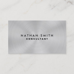 Modern Silver Metal Professional Business Card
