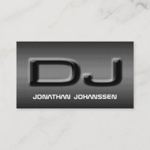 Modern Silver Metal Professional DJ Business Card
