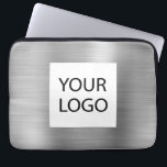 Modern Silver Metallic - Custom Logo Promotional Laptop Sleeve<br><div class="desc">Modern Silver Faux Metallic Stainless Steel Elegant Custom Logo Promotional Laptop Bag or Sleeve Promotional Case. This case can be customised to include your company or business logo.</div>