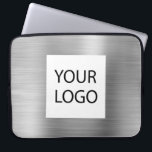 Modern Silver Metallic - Custom Logo Promotional Laptop Sleeve<br><div class="desc">Modern Silver Faux Metallic Stainless Steel Elegant Custom Logo Promotional Laptop Bag or Sleeve Promotional Case. This case can be customised to include your company or business logo.</div>