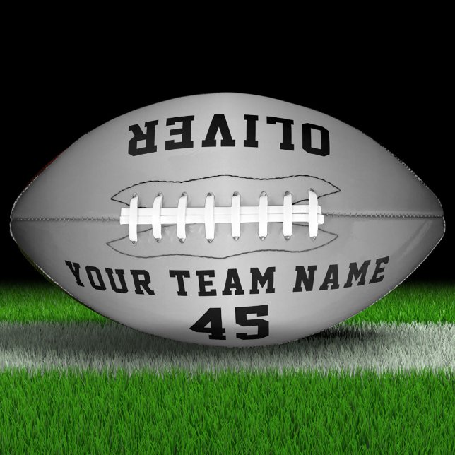 Modern Silver Metallic Player Team Name Number American Football (Creator Uploaded)