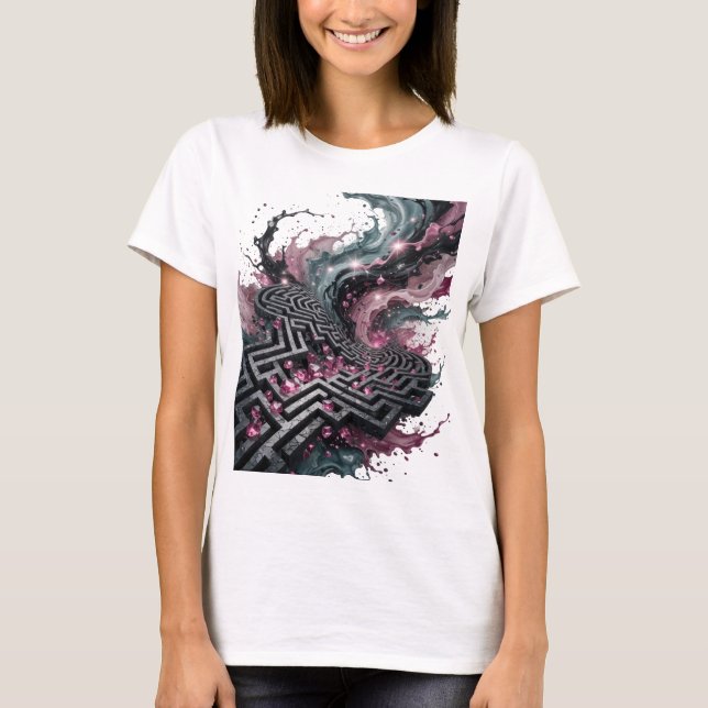 Modern Silver MIND BLOWING MAZE Slogan Tee (Front)