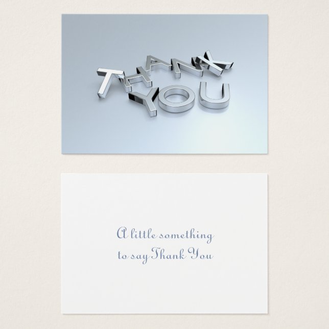 Modern Silver Mini Thank You Cards Pack of 100 (Front & Back)
