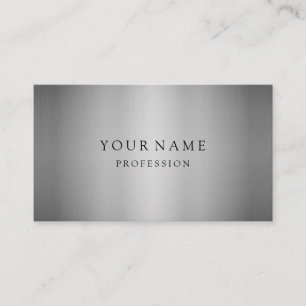 Modern Silver Minimal Silk Metallic White  Business Card