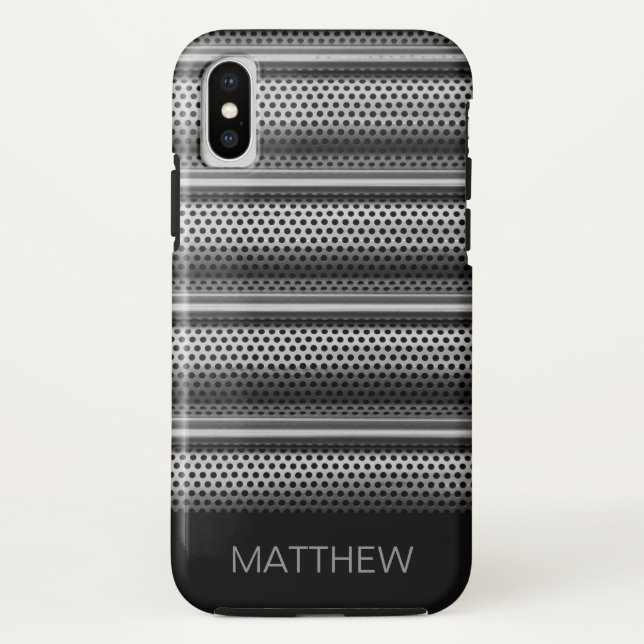 Modern Silver Monogram Case-Mate iPhone Case (Back)