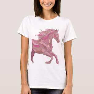 Modern Silver PINK PONY Graphic Design T-Shirt
