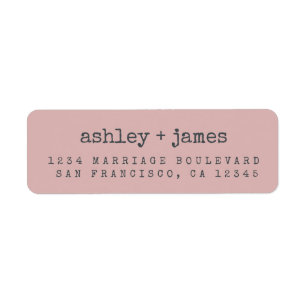 Modern Silver Pink Wedding Return Address Label