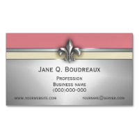 Modern Silver Pink Yellow Fleur de Lis