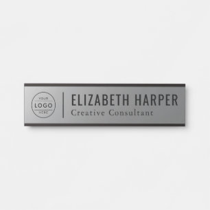 Modern Silver Professional Custom Logo Office Door Sign