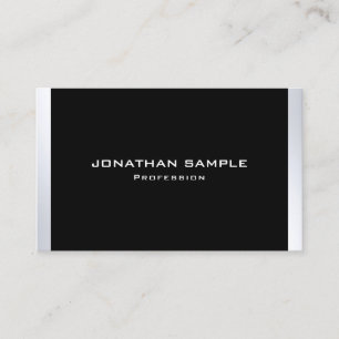 Modern Silver Professional Simple Plain Elegant Business Card