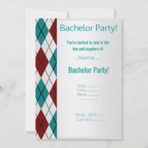 MODERN SILVER RED AQUA BACHELOR PARTY