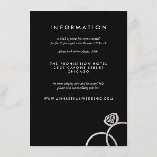 Modern Silver Rings Wedding Information Card