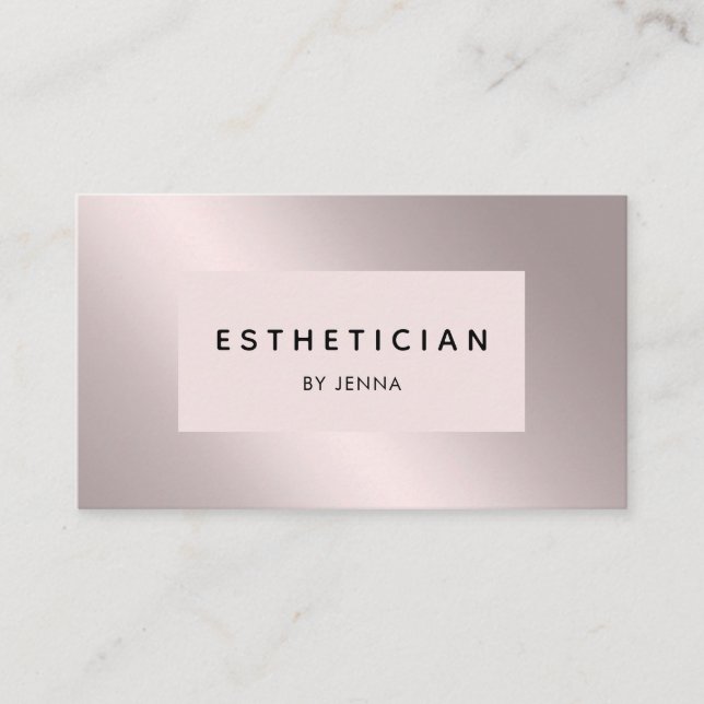 Modern Silver-Rose Salon  Business Card  (Front)