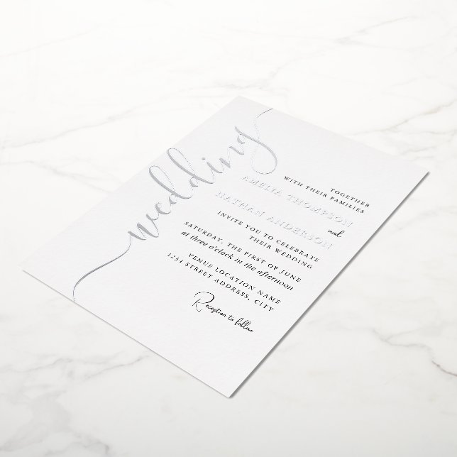 Modern Silver Script Wedding  (Rotated)