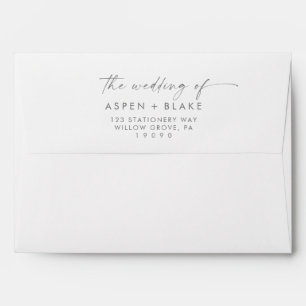 Modern Silver Script Wedding Invitation Envelope