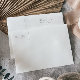 Modern Silver Script Wedding Wrap Around Label