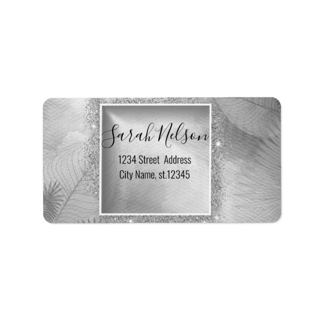 Modern Silver Sparkly Label (Front)