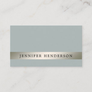 Modern silver striped dusty blue professional business card