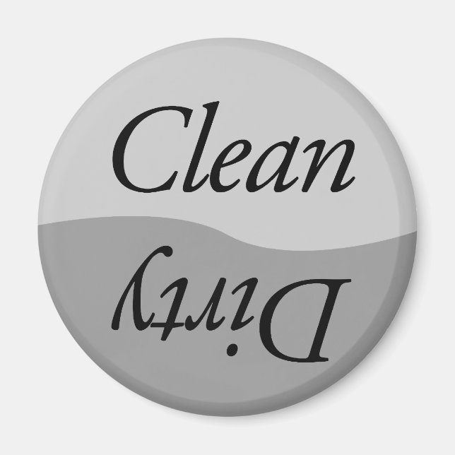 Modern Silver Titanium look Clean or Dirty Dishes Magnet (Front)