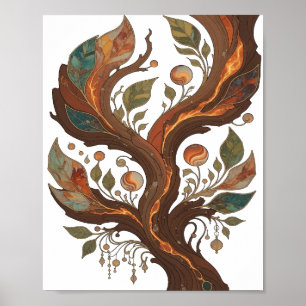 Modern Silver TREE OF LIFE Print