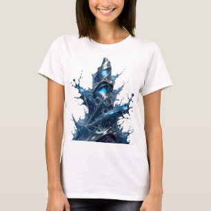 Modern Silver WATER SPLASH Slogan Tee