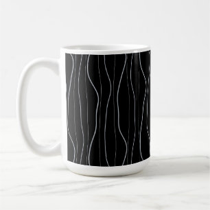 Modern Silver Wavy Lines Pattern Coffee Mug
