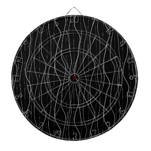 Modern Silver Wavy Lines Pattern Dartboard