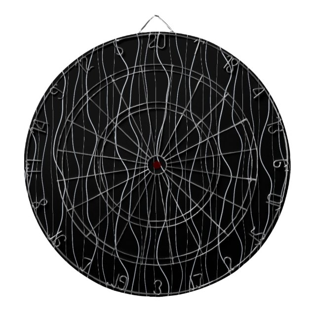 Modern Silver Wavy Lines Pattern Dartboard (Front)