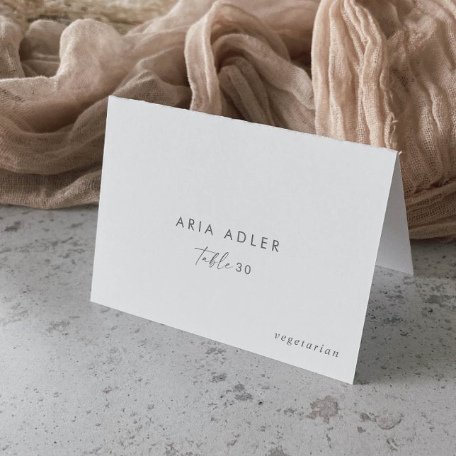 Modern Silver Wedding Menu Option Place Cards (Creator Uploaded)