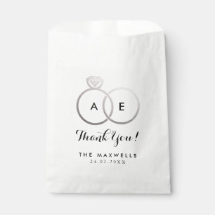 Modern Silver Wedding Rings Favour Bag