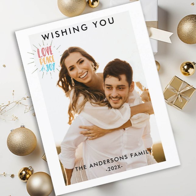 Modern Simpel Photo Christmas Postkarte Postcard (Creator Uploaded)