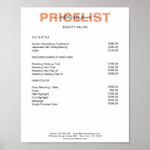 Modern Simpel Preislisten  Poster