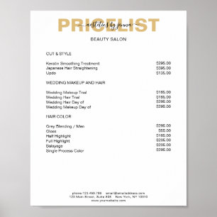 Modern Simpel Preislisten  Poster