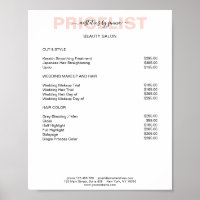 Modern Simpel Preislisten  Poster