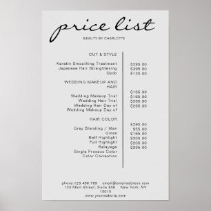 Modern Simpel Price List Poster