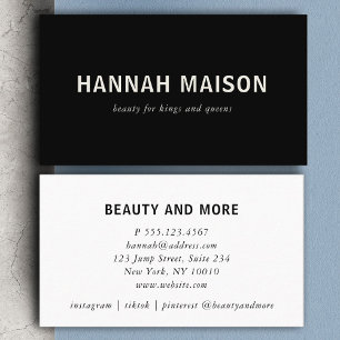 Modern, simpel, professional, salon, black business card