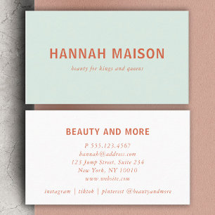 Modern, simpel, professional, salon, lightgreen business card