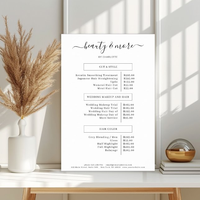 Modern Simpel Salon Price List Poster (Creator Uploaded)