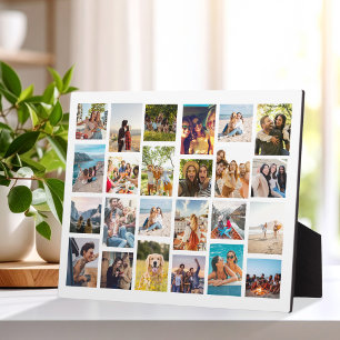 Modern Simple 24 Photo Collage Plaque