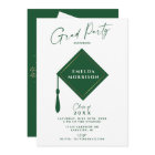 Modern Simple 2 Photo Green Graduation Party  