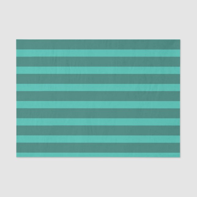 Modern Simple 2 Tone Stripe Geometric Forest Green Tissue Paper (Front)