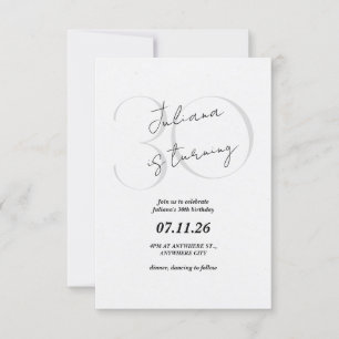 Modern, Simple 30th Birthday Invitation